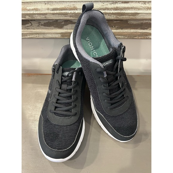 Vionic‎ Womens Jetta Black Gym Walking Shoes Sneakers Size 10 - Picture 1 of 8